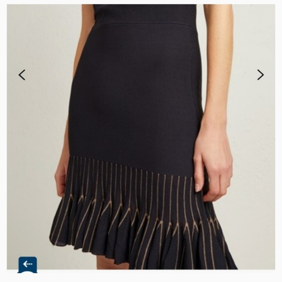 Nwt French connection ruffle navy and gold dress - Picture 4 of 7